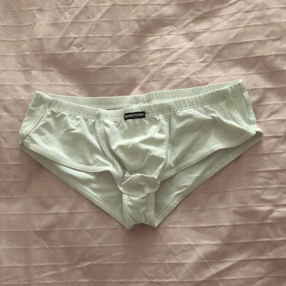 Men’s white micro trunks
